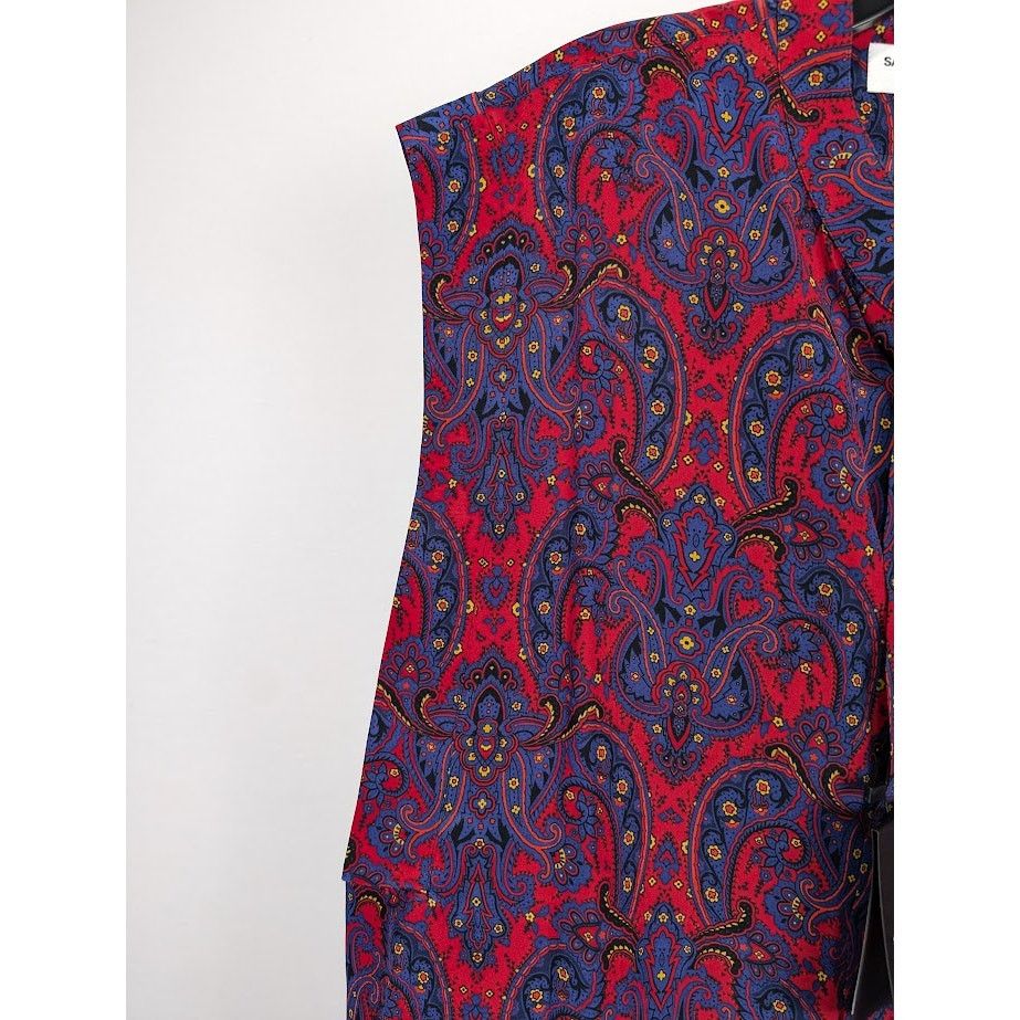 Saint Laurent Paris o1rshd1 Chemise Sans Manches Silk Sleeveless Shirt in Blue Size US L / EU 52-54 / 3 - 6 Thumbnail