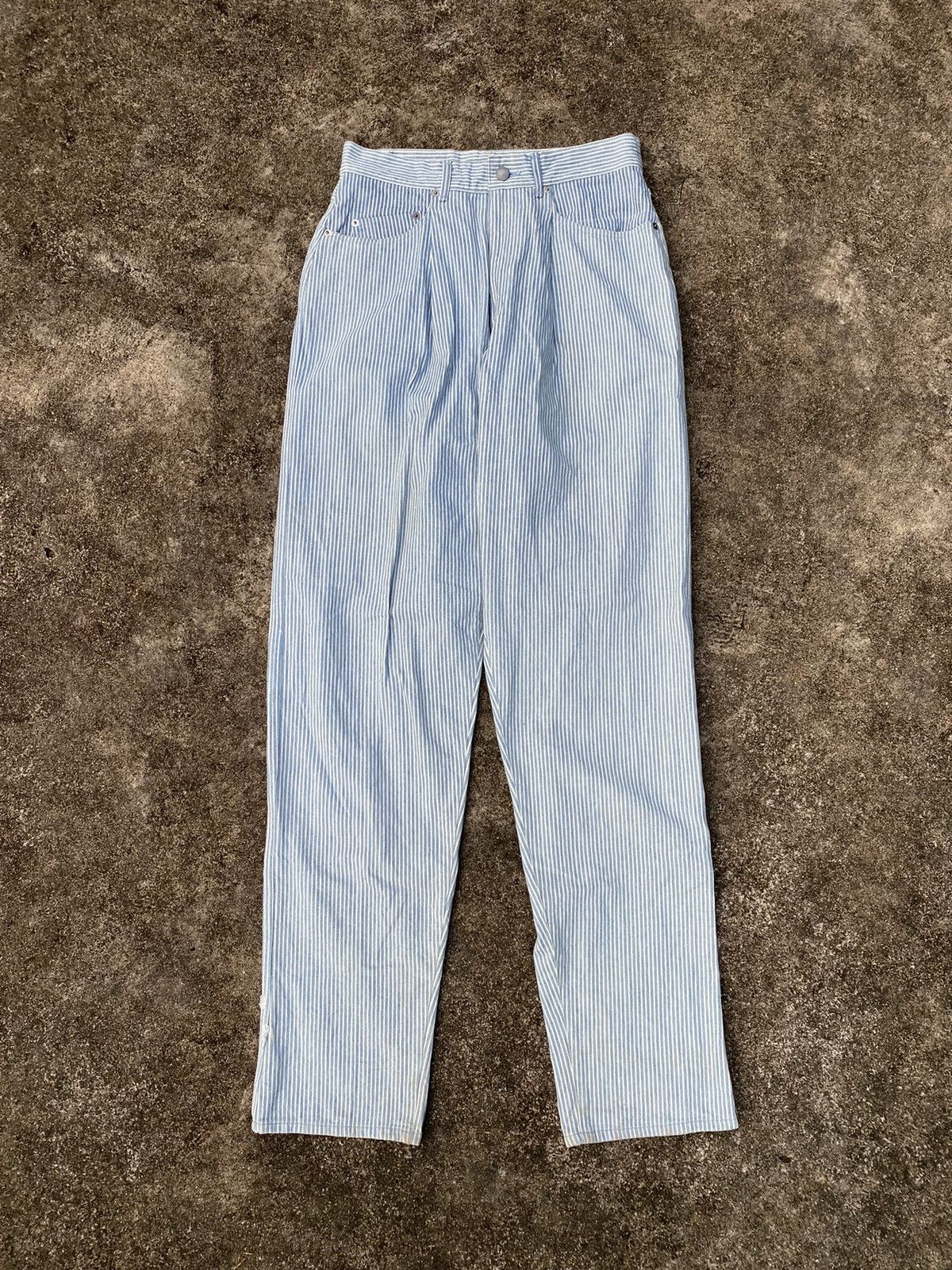 Issey Miyake 💸BINDINGOFFER💸A.S Studio-Japanesebrand Stripe Denim Hickory Size US 32 / EU 48 - 1 Thumbnail
