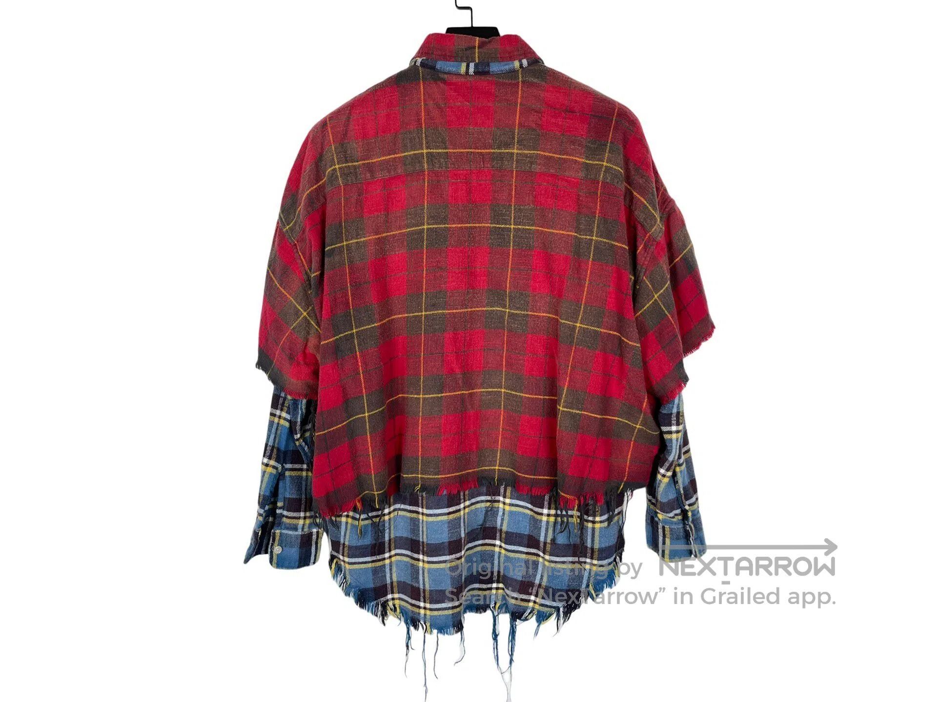 R13 R13 Plaid Patchwork Destroyed Fringe Silhouette Long Sleev Size US M / EU 48-50 / 2 - 2 Thumbnail