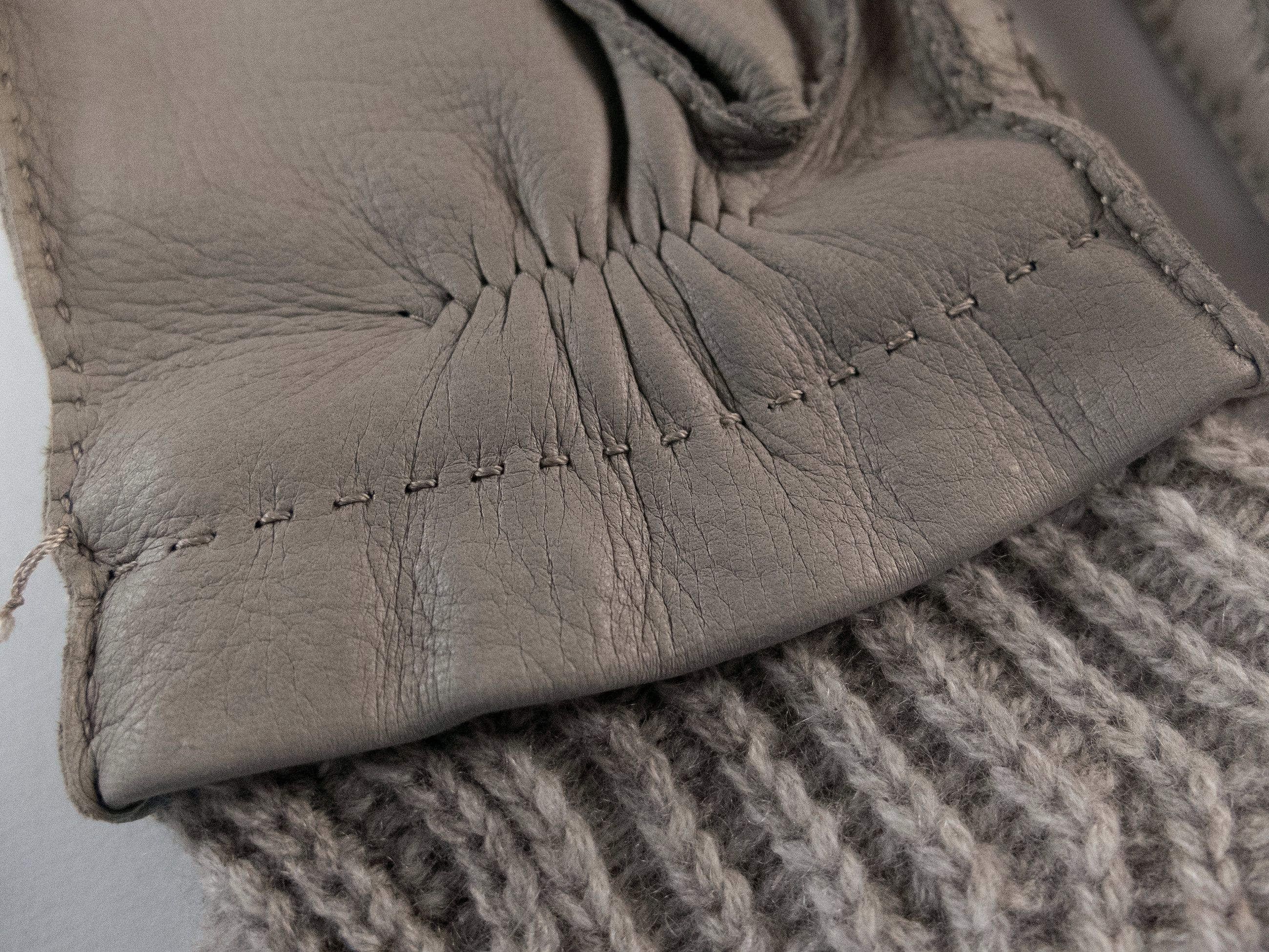 Loro Piana LORO PIANA gray deer leather & baby cashmere gloves Medium Size ONE SIZE - 6 Thumbnail