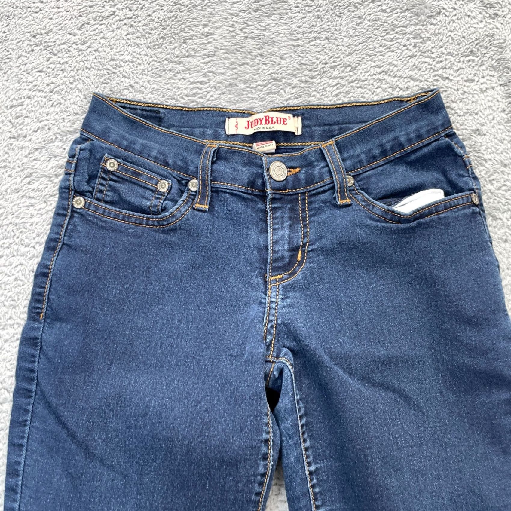 Denime Judy Blue Jeans Womens 0 Blue Skinny Denim Stretch Dark Wash USA Fashion Regular 5-Pocket Zipper Button Inseam 29" Boys? Size 25" / US 0 / IT 36 - 6 Thumbnail