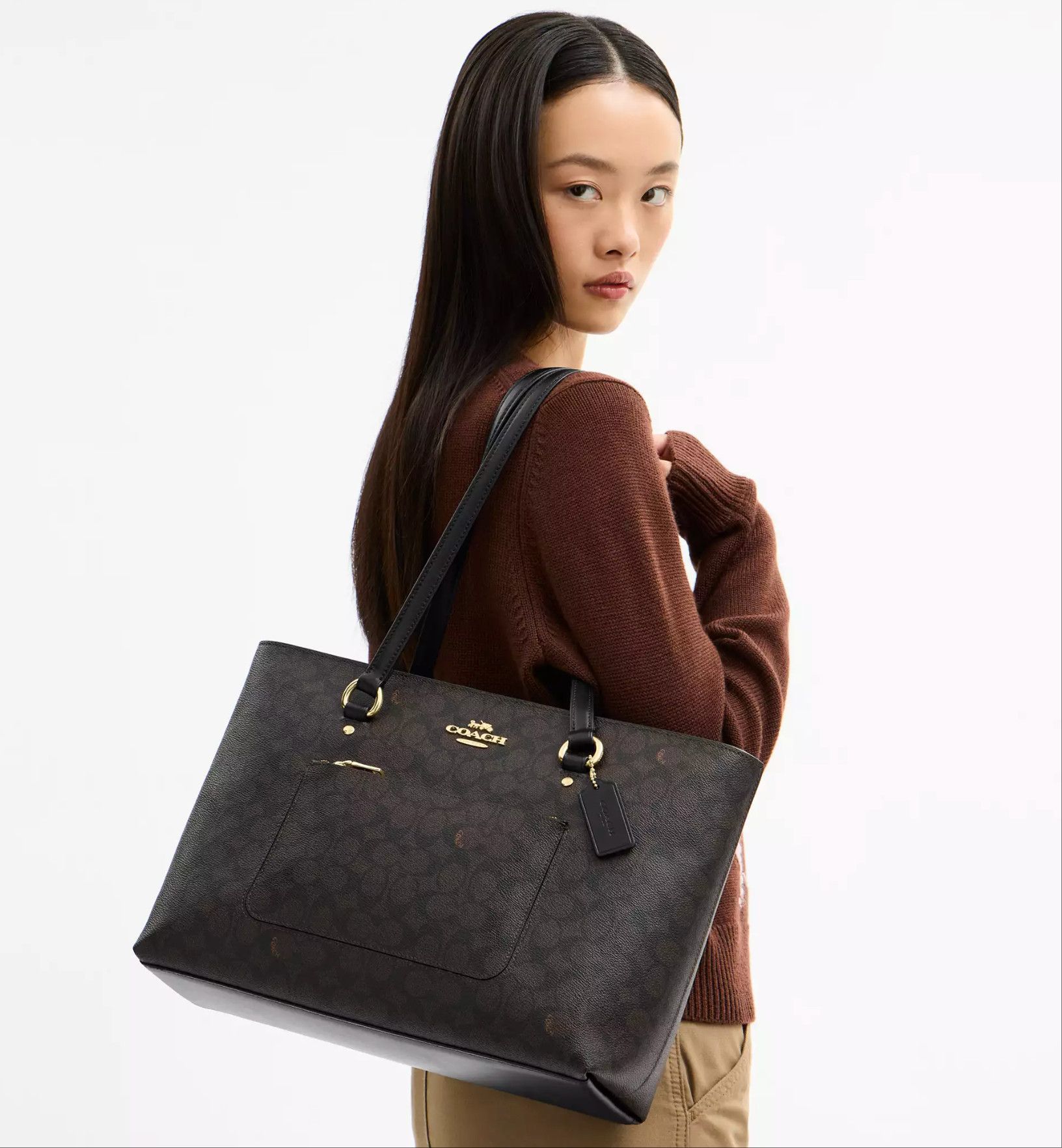 Coach Station Tote Bag In Signature Canvas CCD69 Size ONE SIZE - 8 Thumbnail