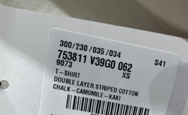 Bottega Veneta o1n1vont0325 Double Layer Striped Cotton T-Shirt in Chalk Size XS / US 0-2 / IT 36-38 - 5 Thumbnail