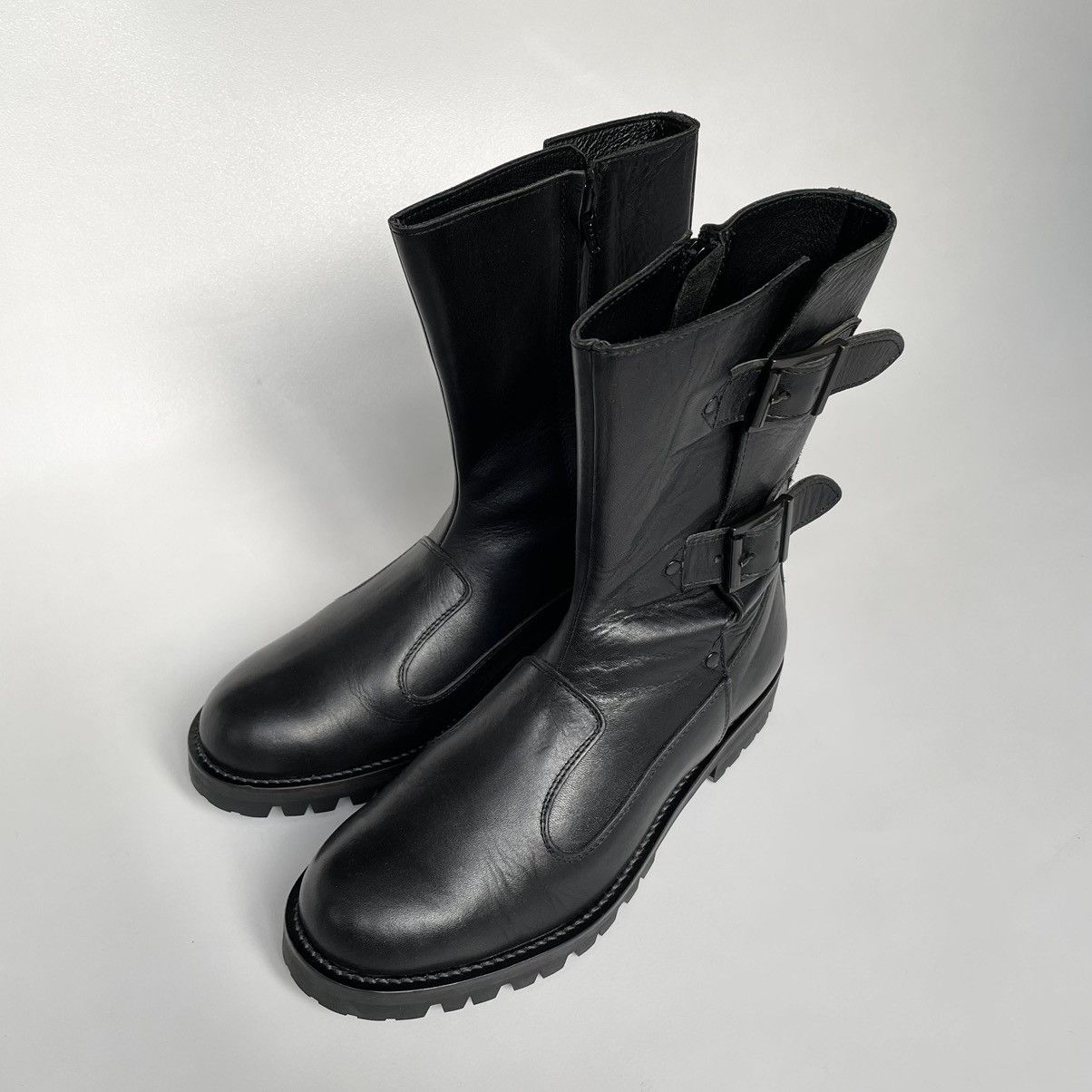 Yohji Yamamoto A/W 11 Black Leather Biker Boots Size US 8.5 / IT 38.5 - 3 Thumbnail