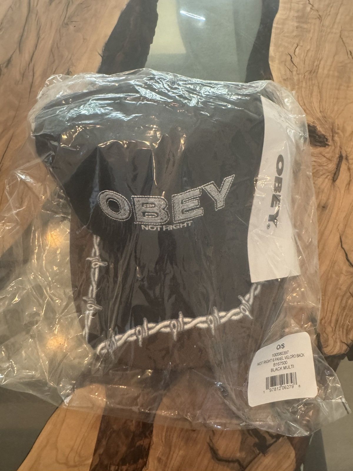 Obey × Shepard Fairey OBEY POSSE ‘Not Right’ Barbed Wire 2-Tone Dad Hat NEW Size ONE SIZE - 9 Thumbnail
