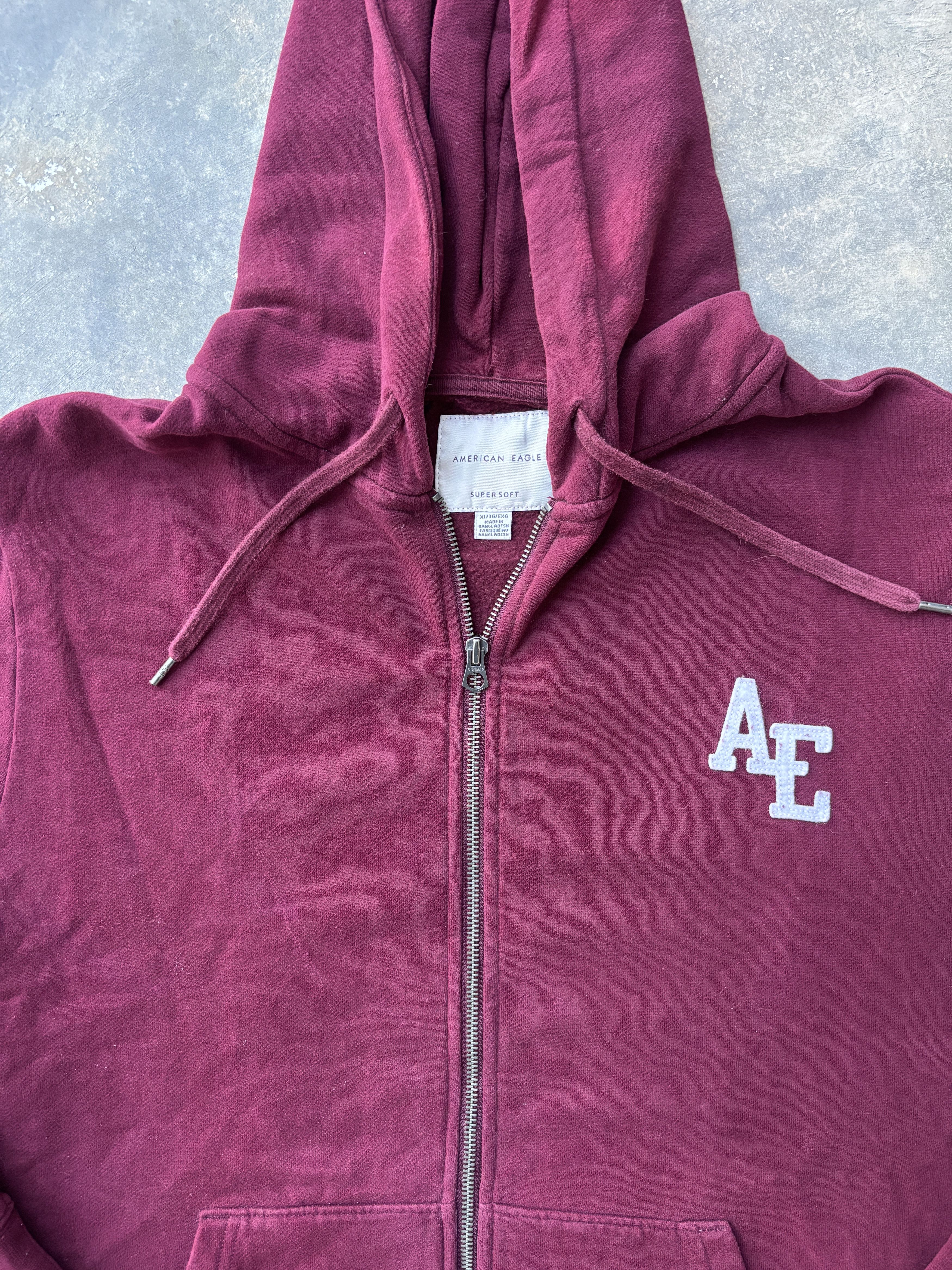 American Eagle Outfitters American Eagle Red Zip-Up Hoodie Size US XL / EU 56 / 4 - 2 Thumbnail