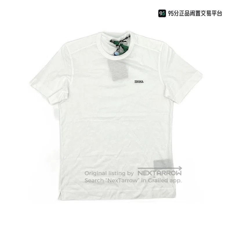Ermenegildo Zegna Ermenegildo Zegna Embroidered Logo Solid Round Neck Short S Size US M / EU 48-50 / 2 - 5 Thumbnail