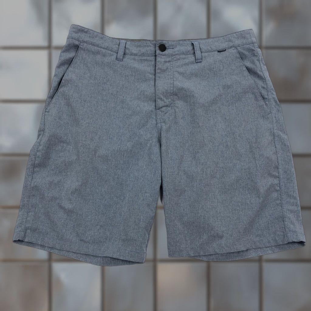 Hurley Hurley Phantom Men's Shorts 34 Gray Blue Heather Flat Front Chino Regular Moisture Wicking Shorts Utility Pocket Size US 34 / EU 50 - 1 Thumbnail