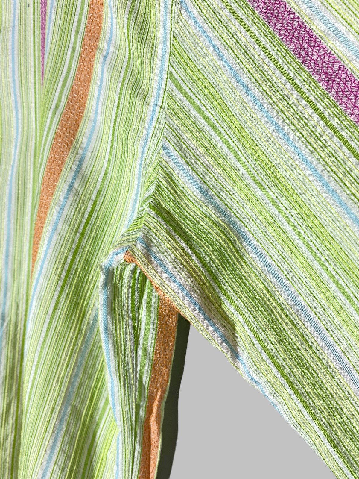 Etro 🔥 ETRO MILANO MULTICOLOR TEXTURED STRIPE PATTERN SHIRT Size US M / EU 48-50 / 2 - 10 Thumbnail