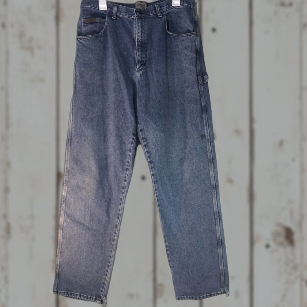 Vintage C.E. Schmidt Workwear Carpenter Jeans Men's Regular Fit 36x34 Light Wash Blue Denim Size US 36 / EU 52 - 1 Thumbnail