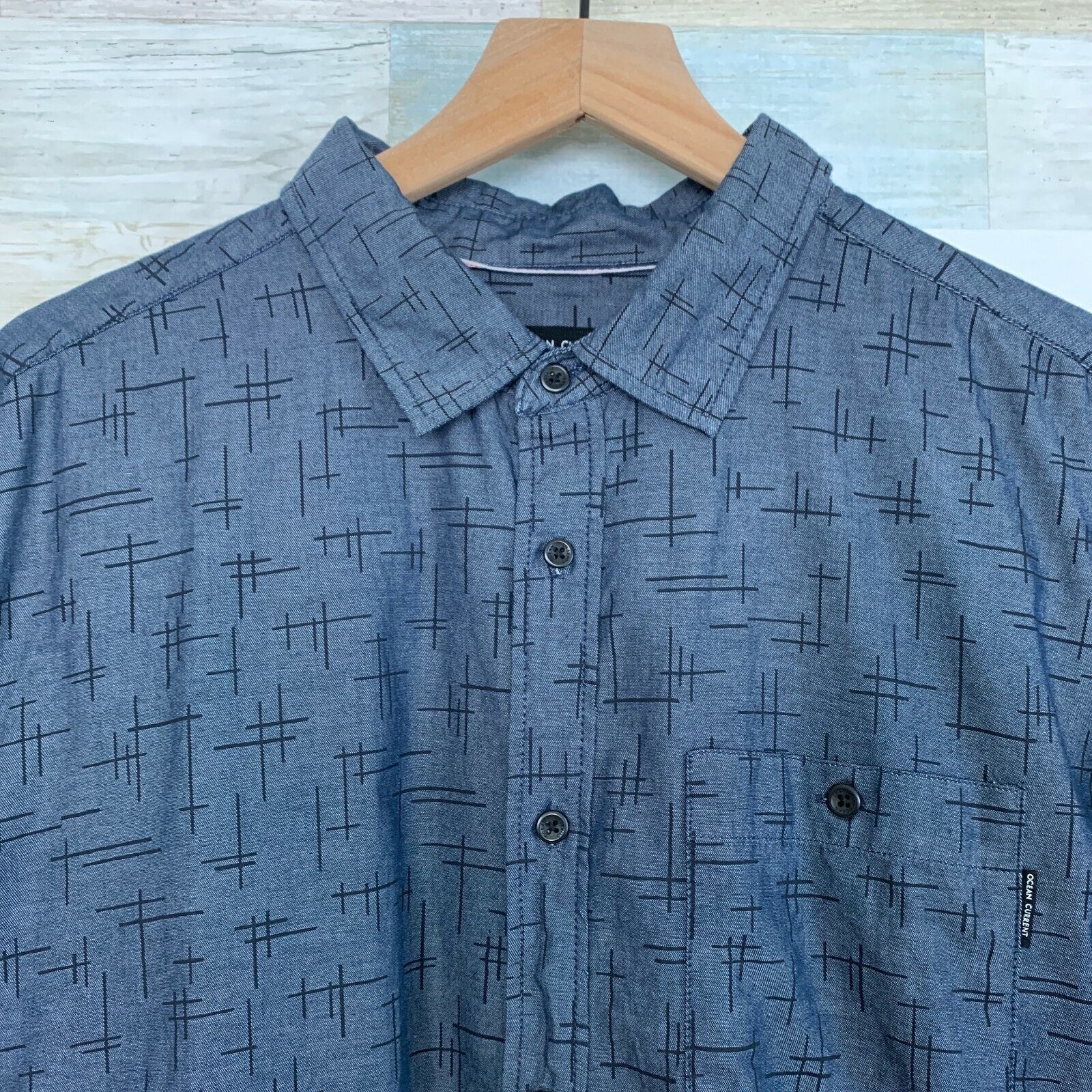 Ocean Current Ocean Current Chambray Printed Shirt Blue Button Front XL Size US XL / EU 56 / 4 - 2 Thumbnail