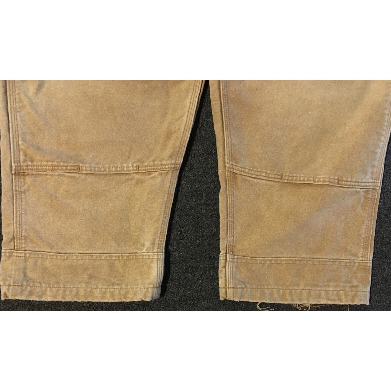 Carhartt VINTAGE Carhartt Overalls Jeans 48 Tan Distressed Faded Double Knee 27 Inseam Trucker Workwear 80s 90s Grunge Punk Rocker Mens Size US 32 / EU 48 - 3 Thumbnail