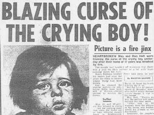 Vintage Vintage 90s The Crying Boy Curse Art Graphic T-Shirt Size US XL / EU 56 / 4 - 3 Thumbnail