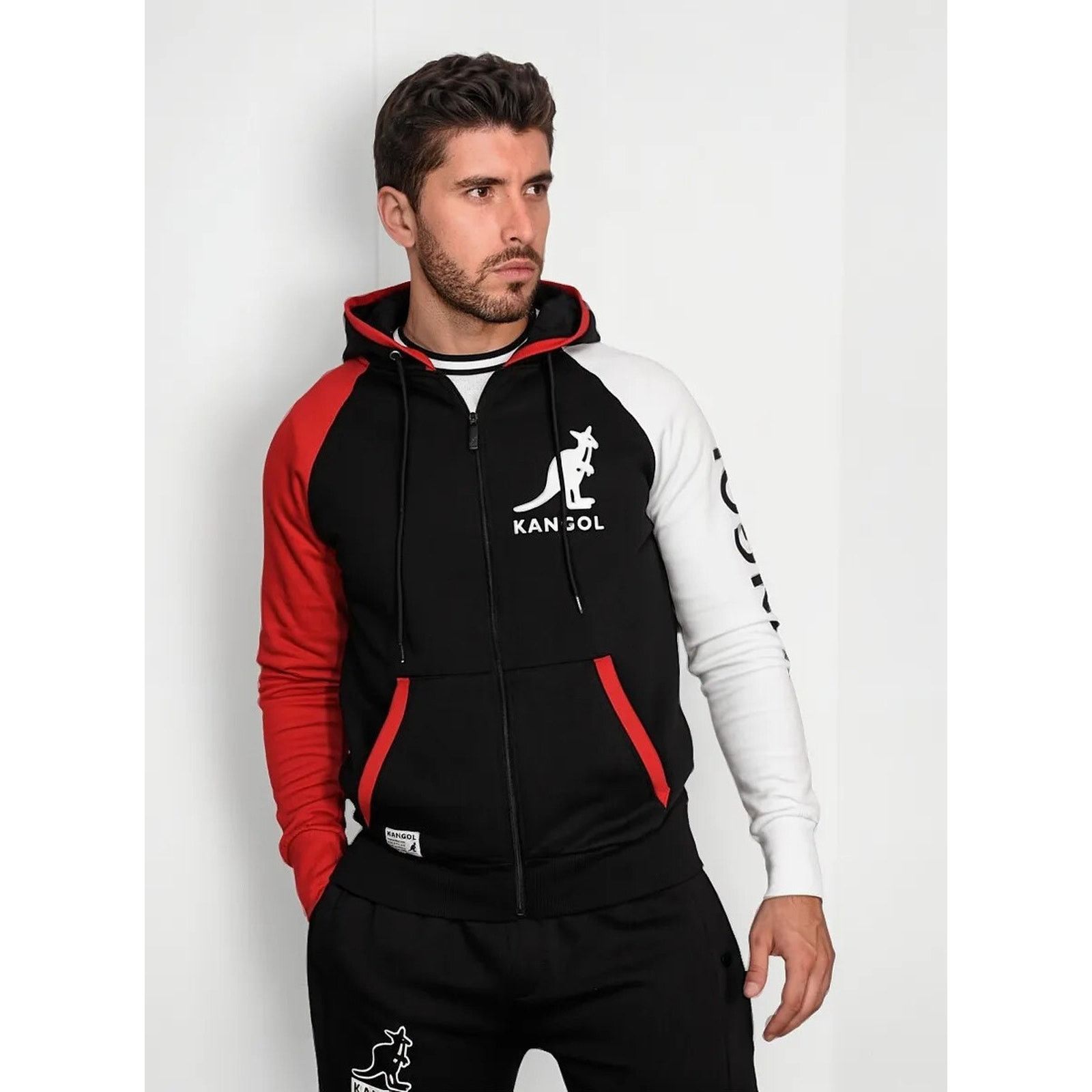 Kangol Kangol Men's Hoodie Full Zip Colorblock Fleece Sweatshirt Size US S / EU 44-46 / 1 - 3 Thumbnail