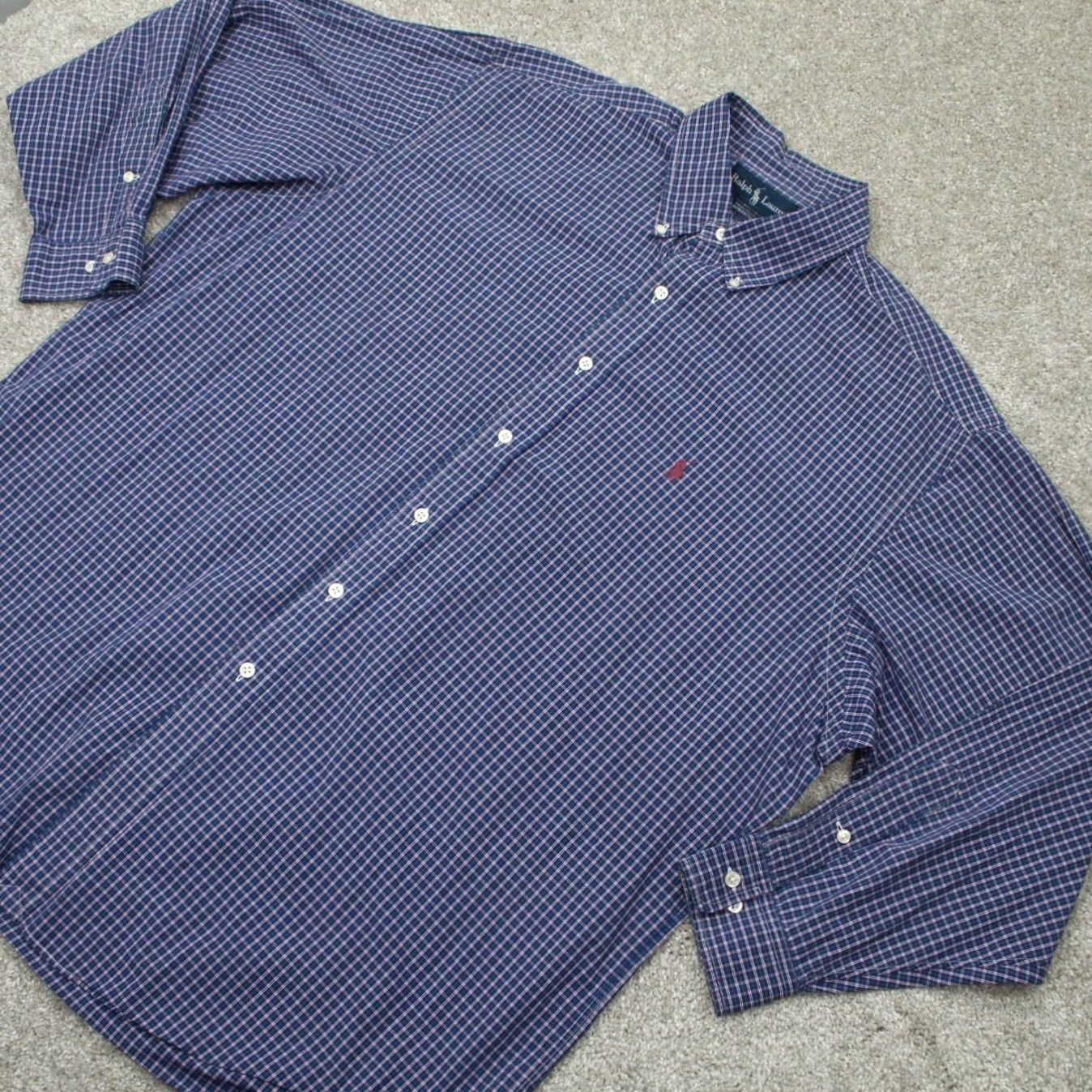 Ralph Lauren Ralph Lauren Shirt Mens 17 1/2, 34/35 Blue 100% Cotton Long Sleeve Dress Shirt Long Sleeve Button-Down Regular Fit Size US XXL / EU 58 / 5 - 3 Thumbnail