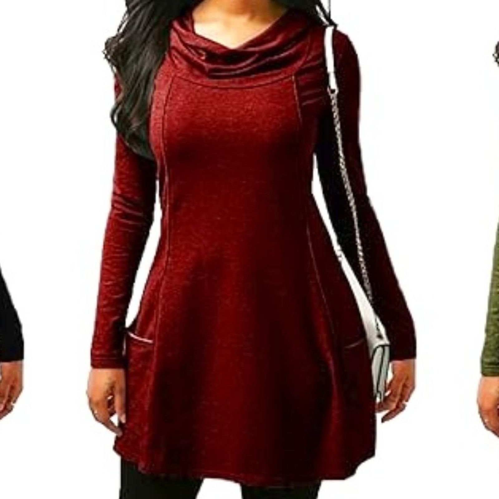Other Long Sleeve Cowl Neck Tunic Pockets - Blood Orange - size L Size L / US 10 / IT 46 - 5 Thumbnail