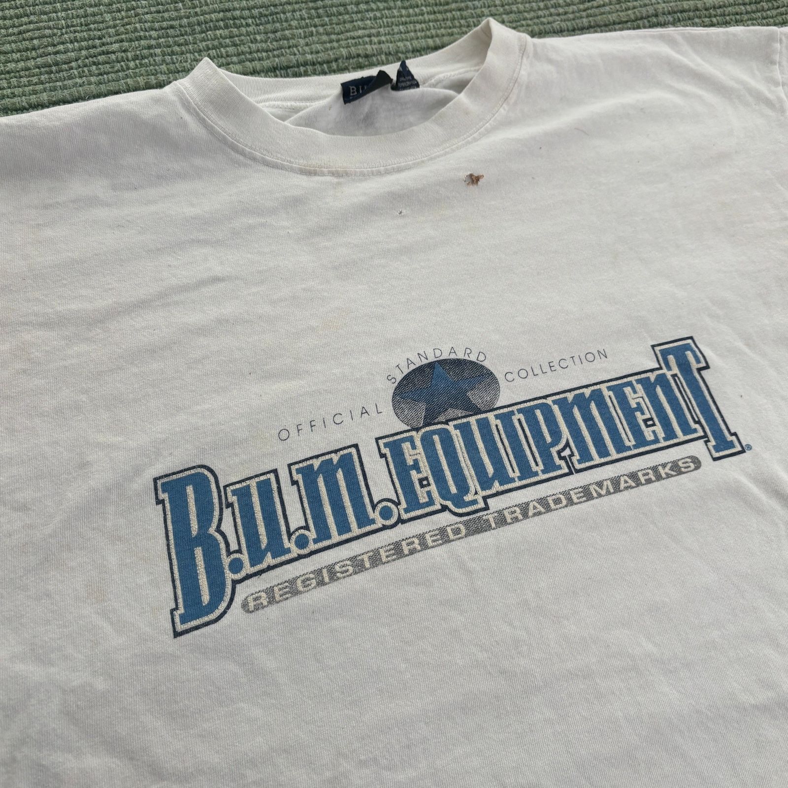 B.U.M Equipment × Vintage 90s B.U.M. Equipment Cotton Distressed Tee Shirt L Grunge Size US L / EU 52-54 / 3 - 4 Thumbnail