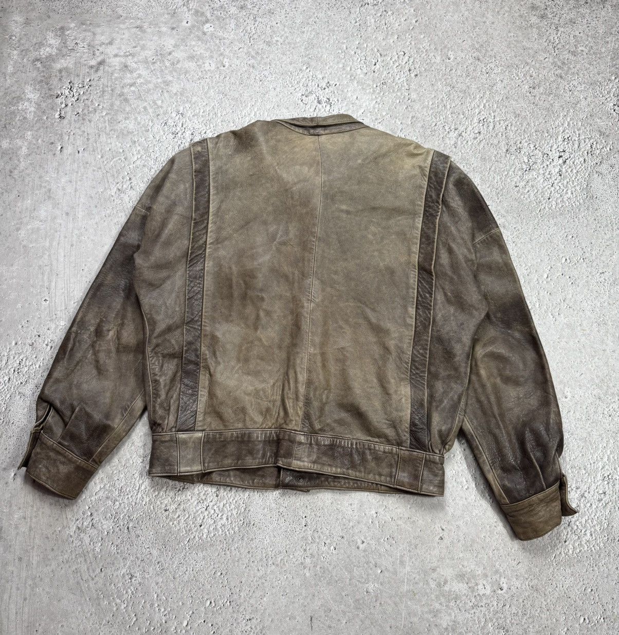 Leather Vintage Distressed Brown Leather Bomber Biker Jacket L/XL Size US L / EU 52-54 / 3 - 12 Thumbnail