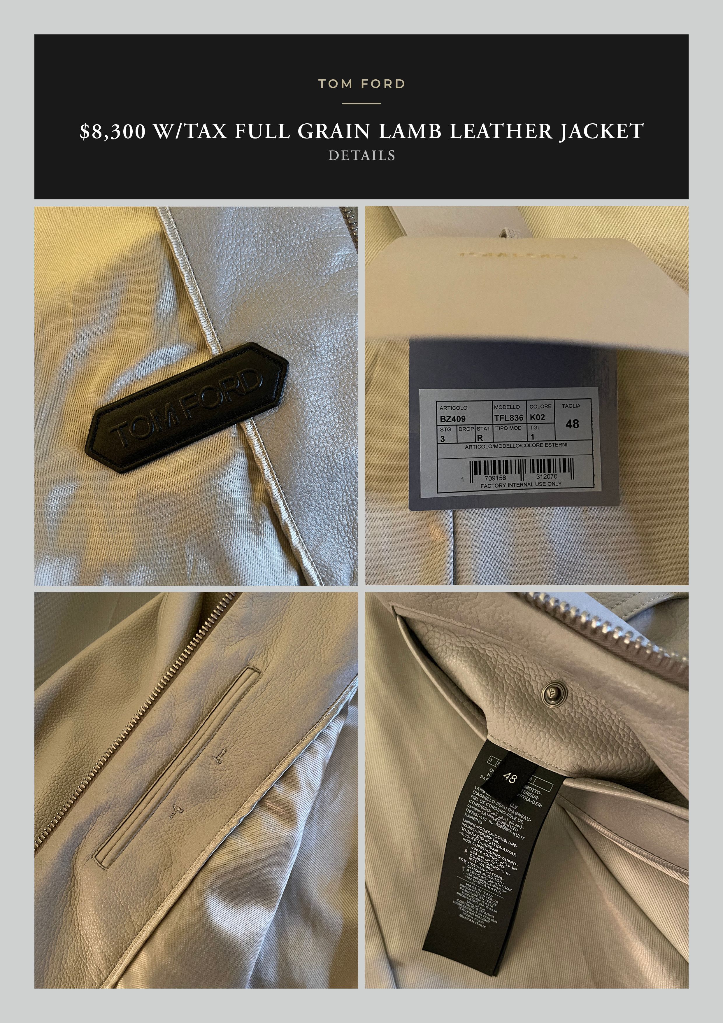Tom Ford Coveted Ultra Rare $8,300 New With Tags Full Grain Lamb Size US M / EU 48-50 / 2 - 24 Thumbnail