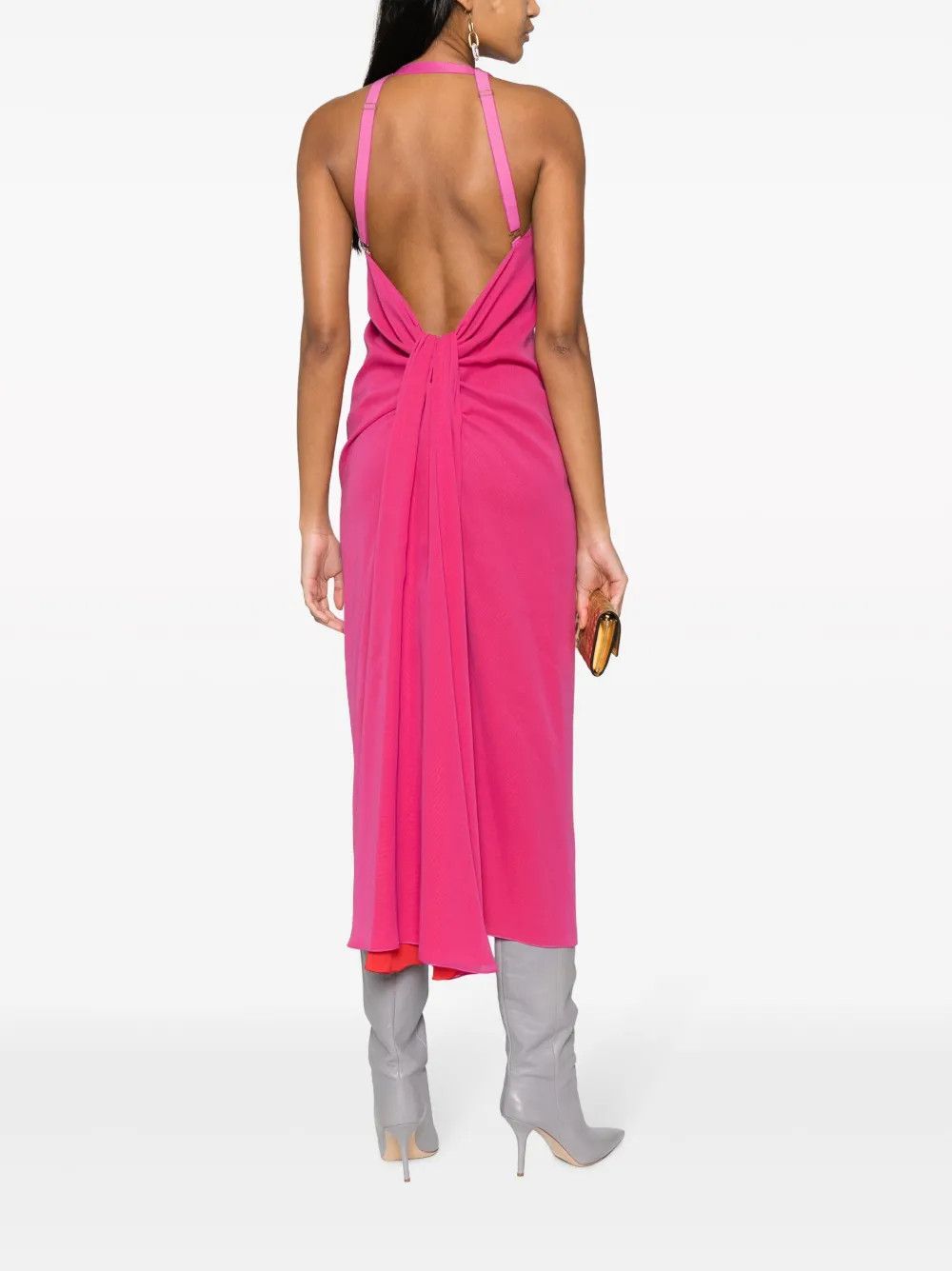 Fendi o1y0925 Midi Dress in Magenta Size S / US 4 / IT 40 - 4 Thumbnail