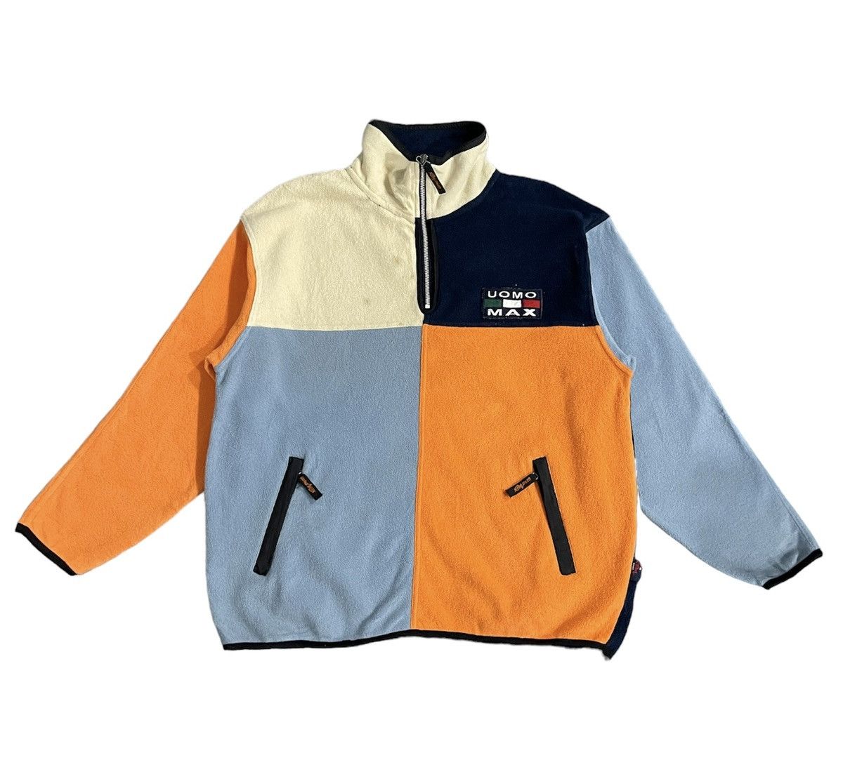 Vintage Vintage UOMO MAX MODA ITALIANA Half Zipper Fleece Jacket Size US XL / EU 56 / 4 - 1 Thumbnail