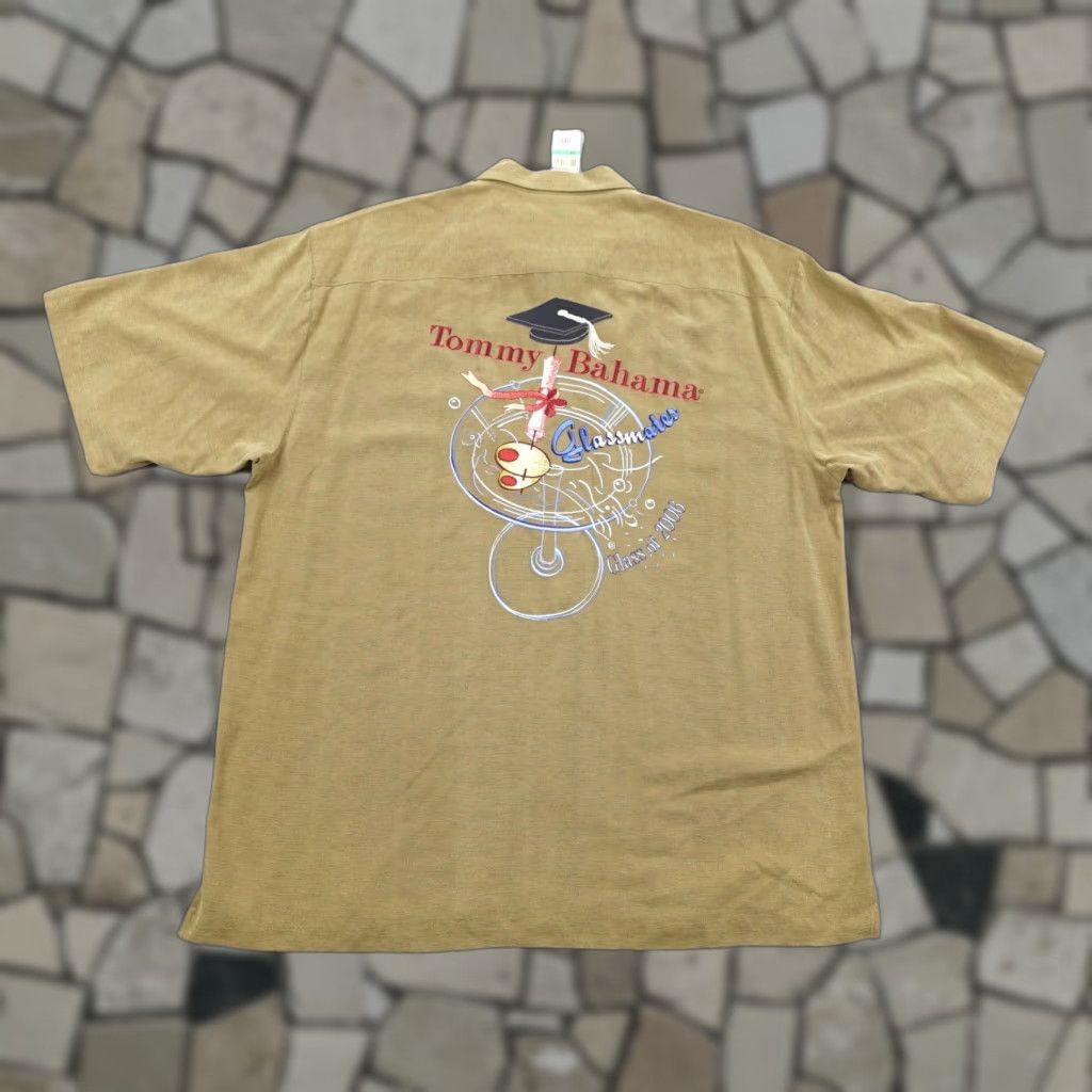 Tommy Bahama VINTAGE Tommy Bahama Shirt Mens Large Brown Hawaiian Graphic Embroidered Camp NEW Size US L / EU 52-54 / 3 - 1 Thumbnail