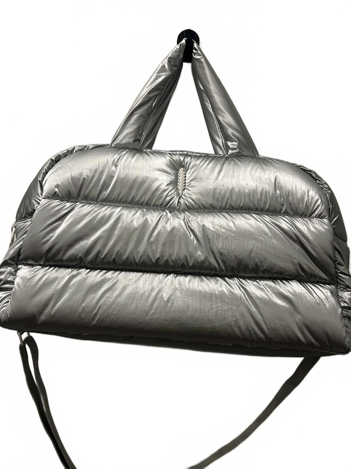 Designer Thacker Quinn Large Duffel Bag Silver Nylon, Women's