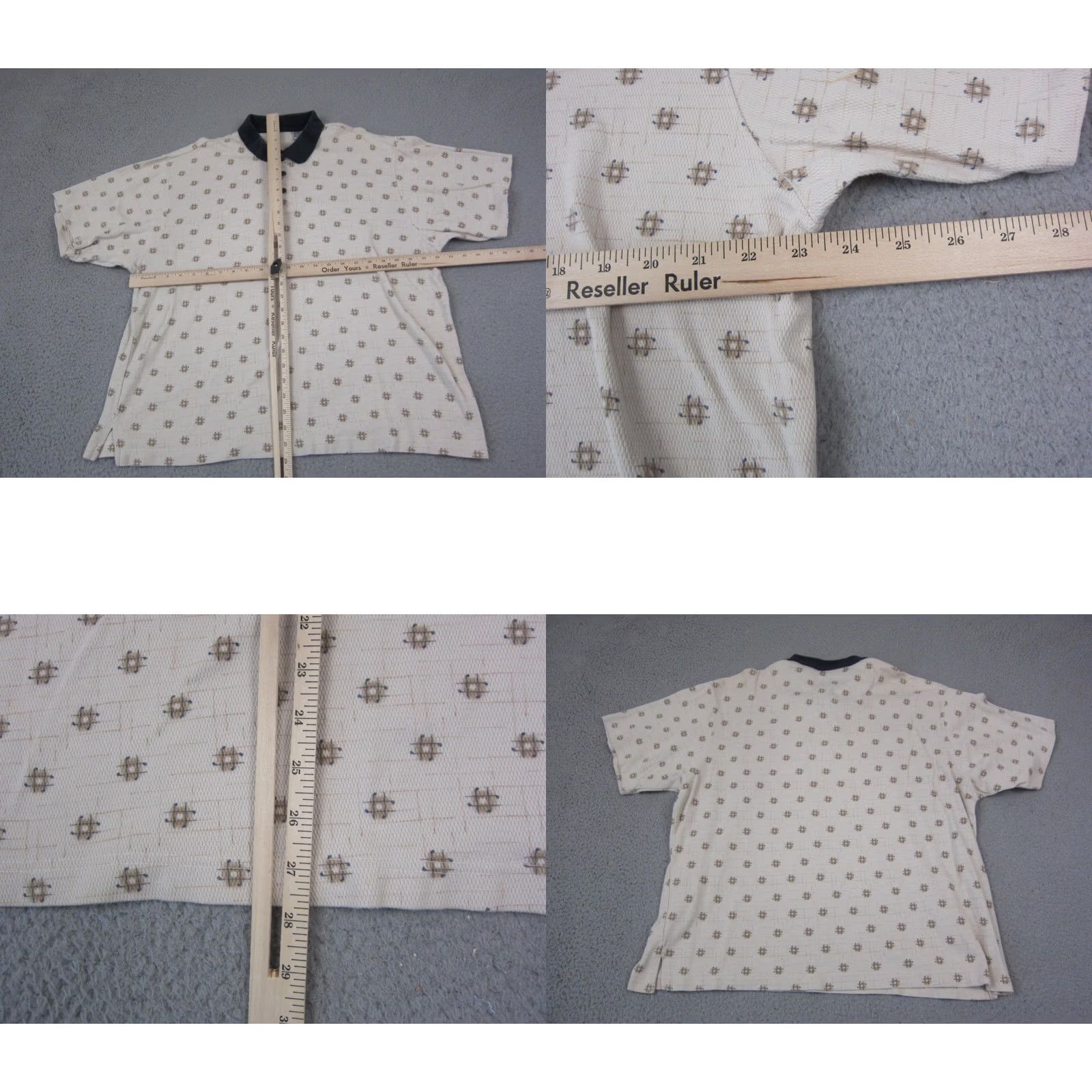 Vintage Vintage Polo Shirt Mens Large Beige Geometric Short Sleeve 90s Golf Logo Classic Casual Polo Shirt Mens L Beige 90s Golf Size US L / EU 52-54 / 3 - 8 Thumbnail