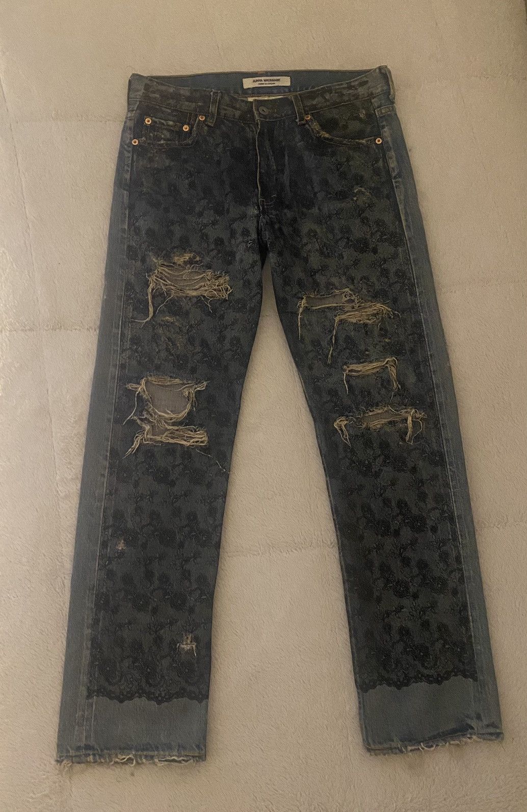 Comme des Garcons × Junya Watanabe Junya Watanabe CDG 2005 Floral Crash Jeans Size US 32 / EU 48 - 1 Thumbnail