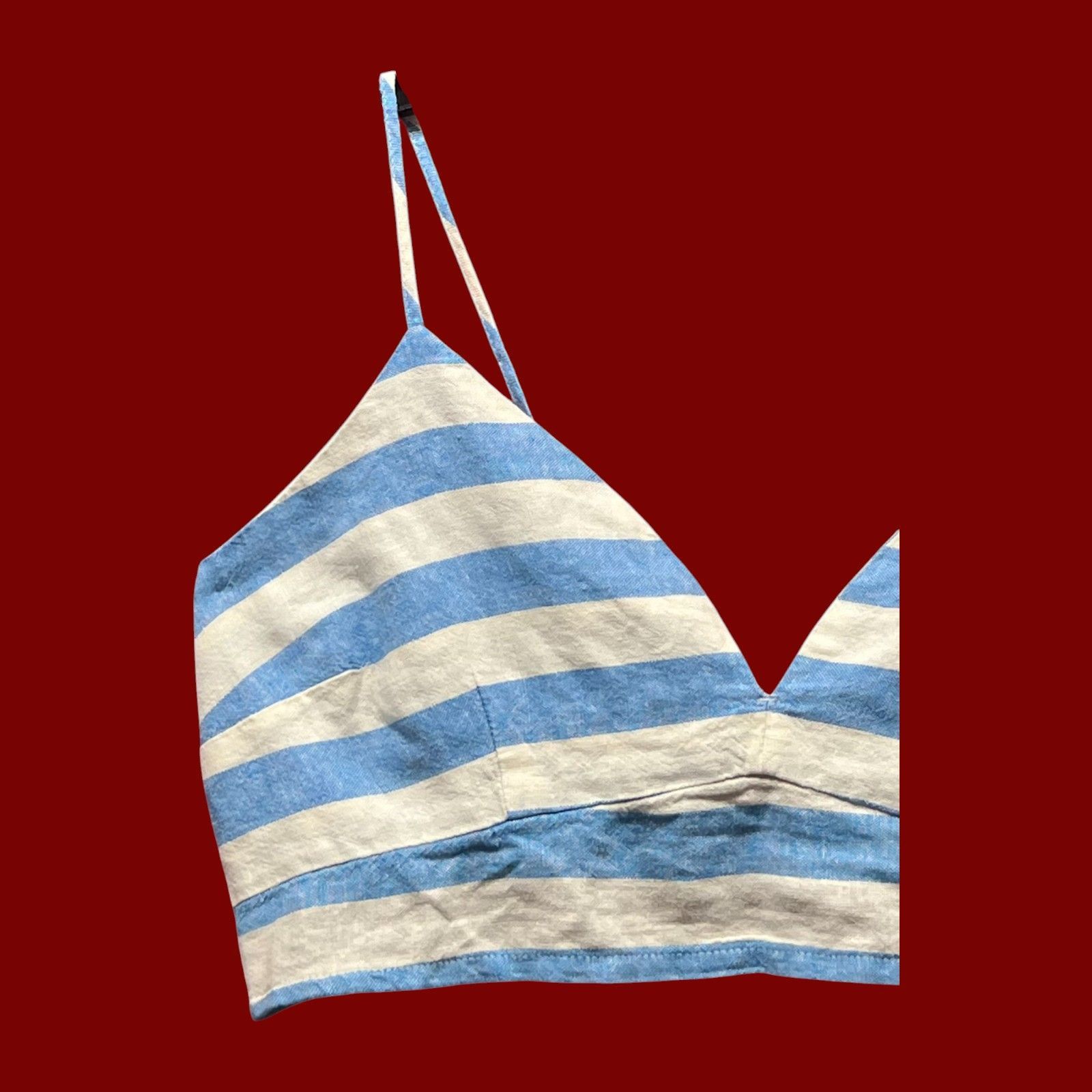 Other A New Day - Women's Beach Bungalow Linen Bralette Tank Top - Size L / US 10 / IT 46 - 12 Thumbnail