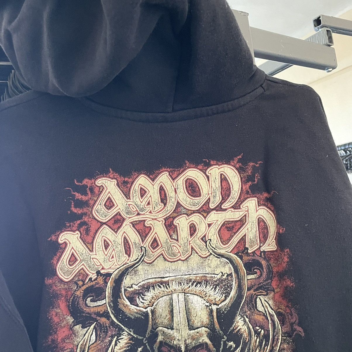 Band Tees × Vintage Vintage Amon Amarth Band Hoodie Death Metal Black Streetwear Size US M / EU 48-50 / 2 - 6 Thumbnail