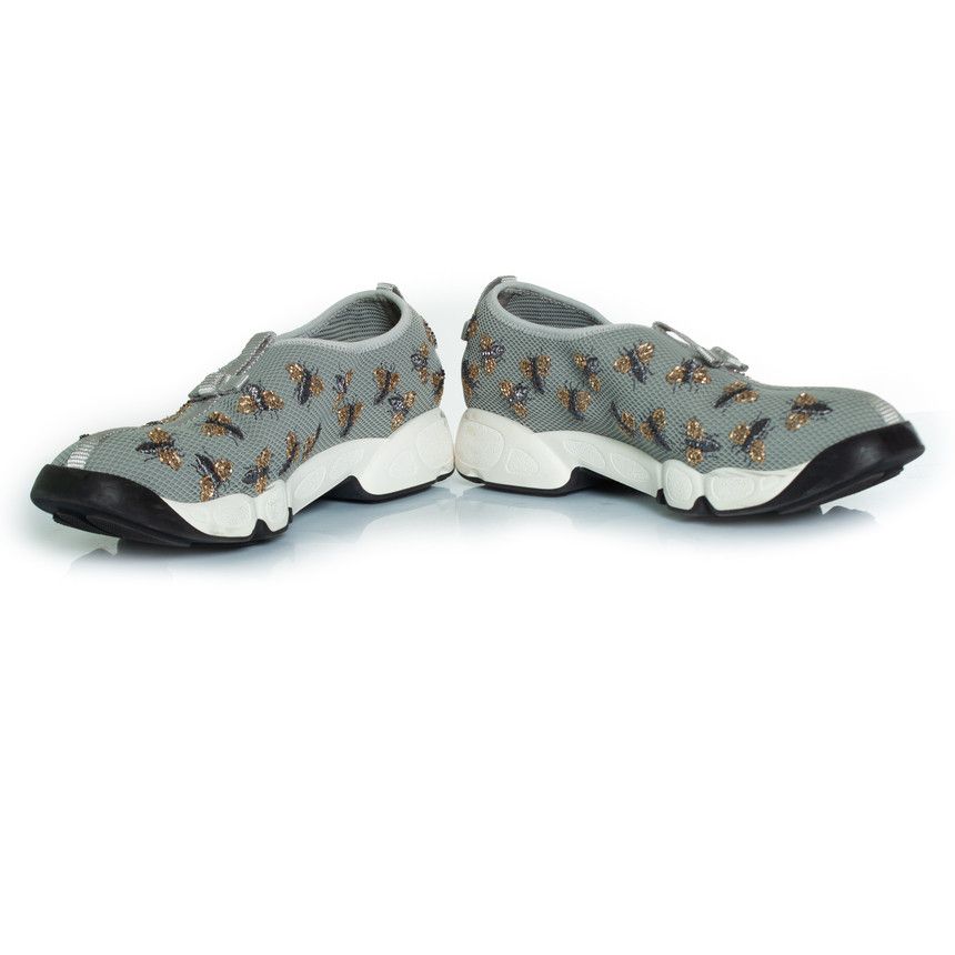 Dior Dior, grey bee embellished mesh fusion sneakers Size US 10.5 / IT 40.5 - 3 Thumbnail