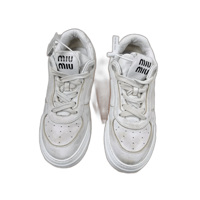 Miu Miu MIUMIU Distressed Style Sneakers Size 37.5 Size US 7 / IT 37 - 1 Thumbnail