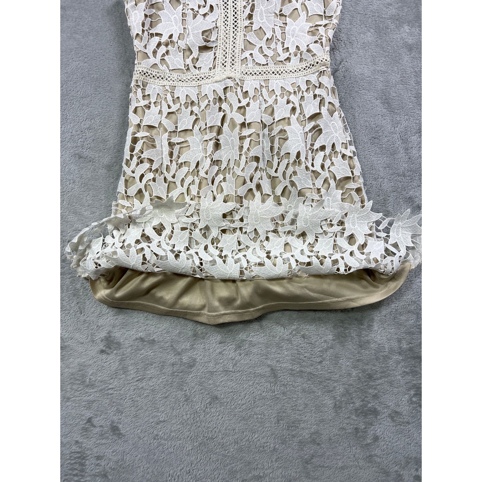 Other Lace Mini Dress Small White Coastal Cowgirl Boho V Neck Size S / US 4 / IT 40 - 3 Thumbnail