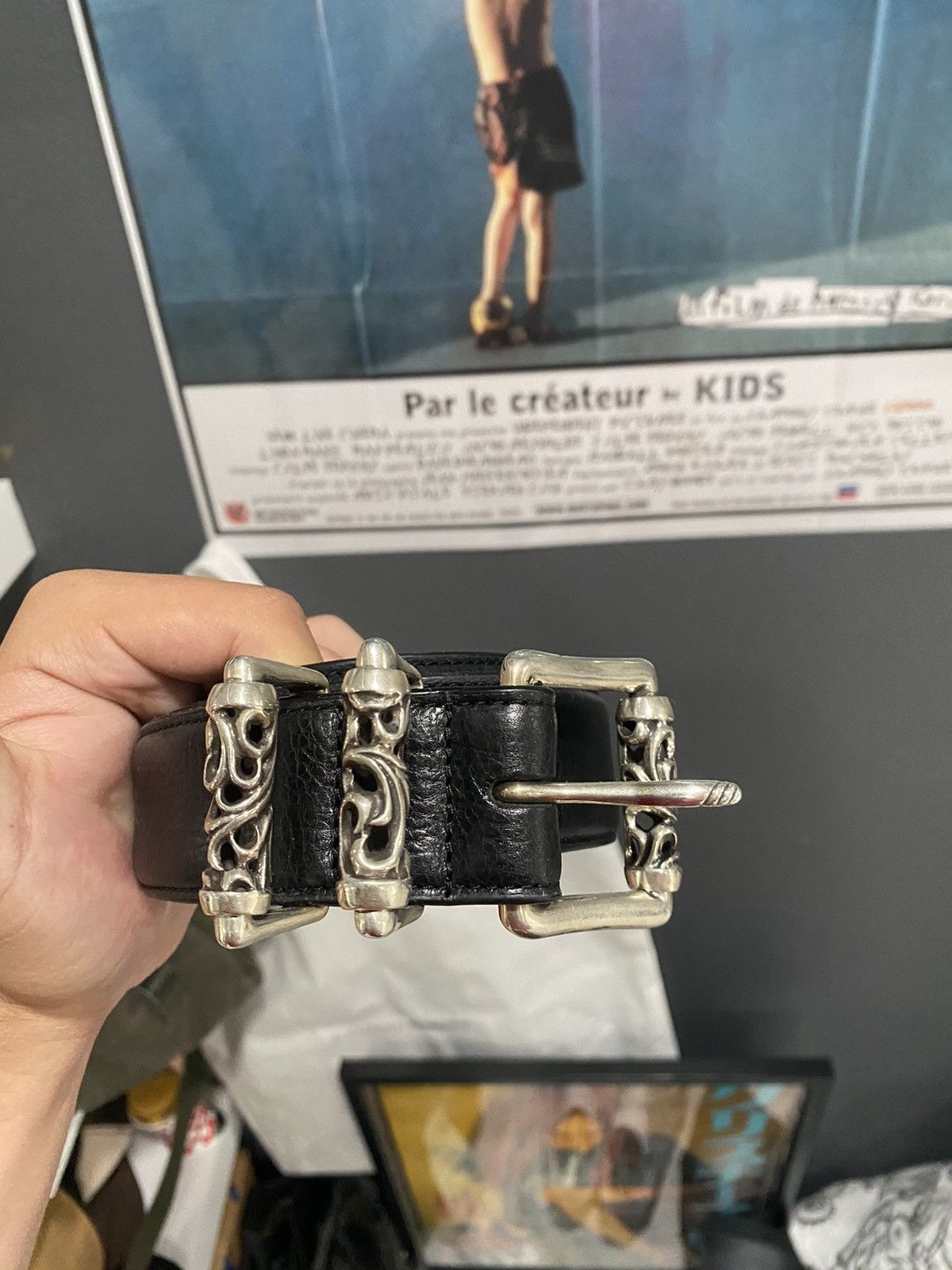 Chrome Hearts - Chrome Hearts Leather Roller Belt Size 38 - 1 Thumbnail