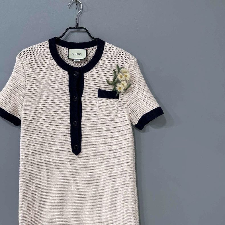 Gucci Gucci Floral decoration small logo knitted dress 2503-Nexta Size M / US 6-8 / IT 42-44 - 2 Thumbnail