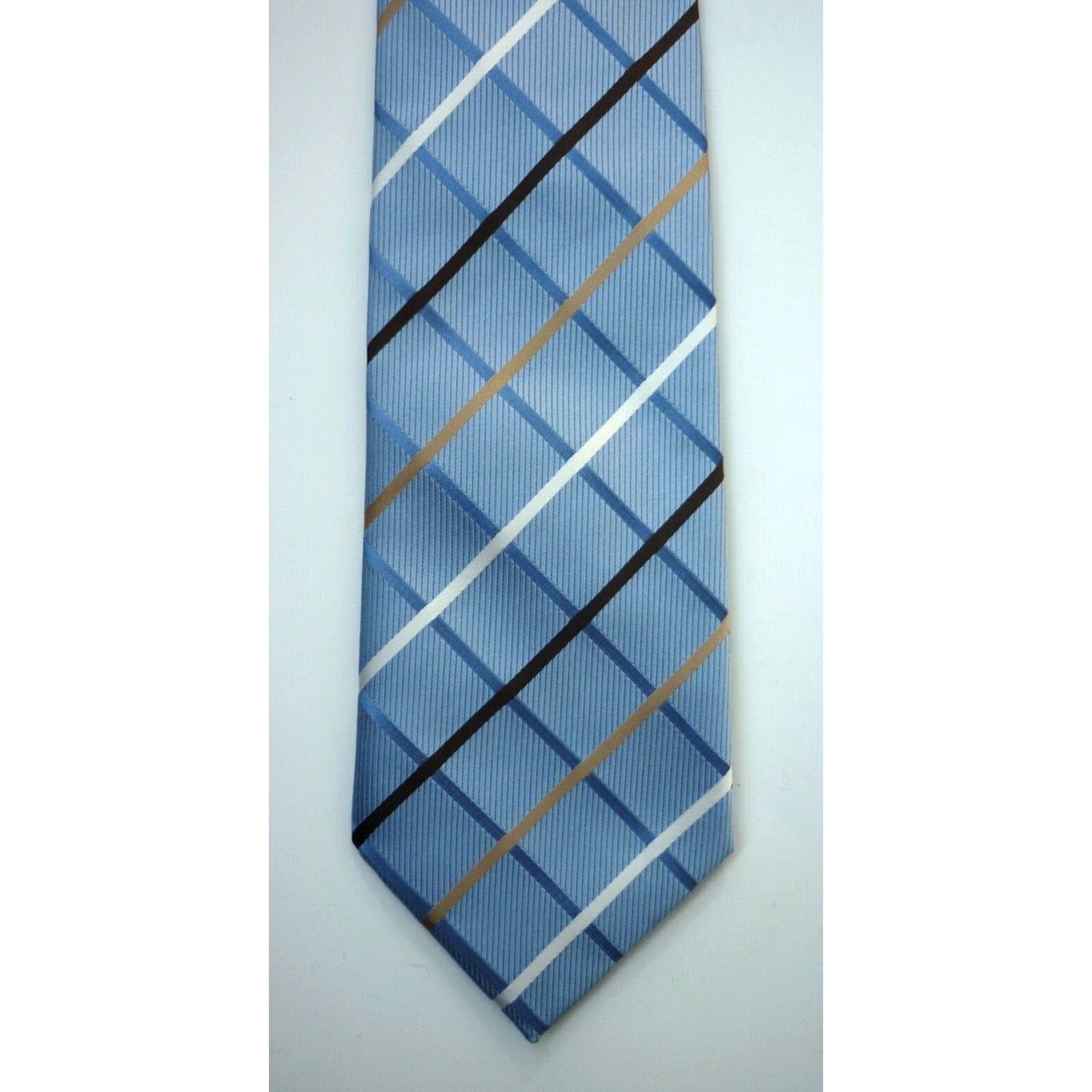 Vintage VINTAGE Donald J. Trump Signature Collection Silk Tie Plaid Mens Tie Blue 56.5" 3.75" Short 100% Silk Designer American Preppy Size ONE SIZE - 4 Thumbnail