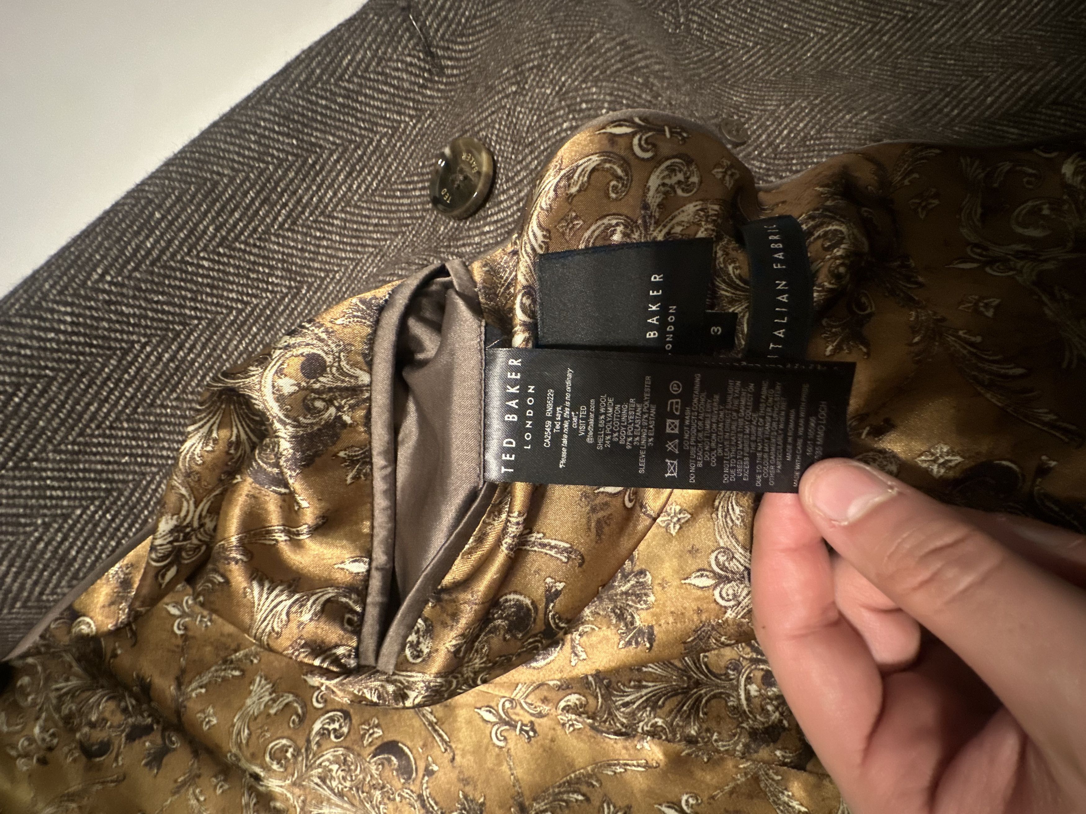 Ted Baker Herringbone Italian wool coat. Size US M / EU 48-50 / 2 - 5 Thumbnail