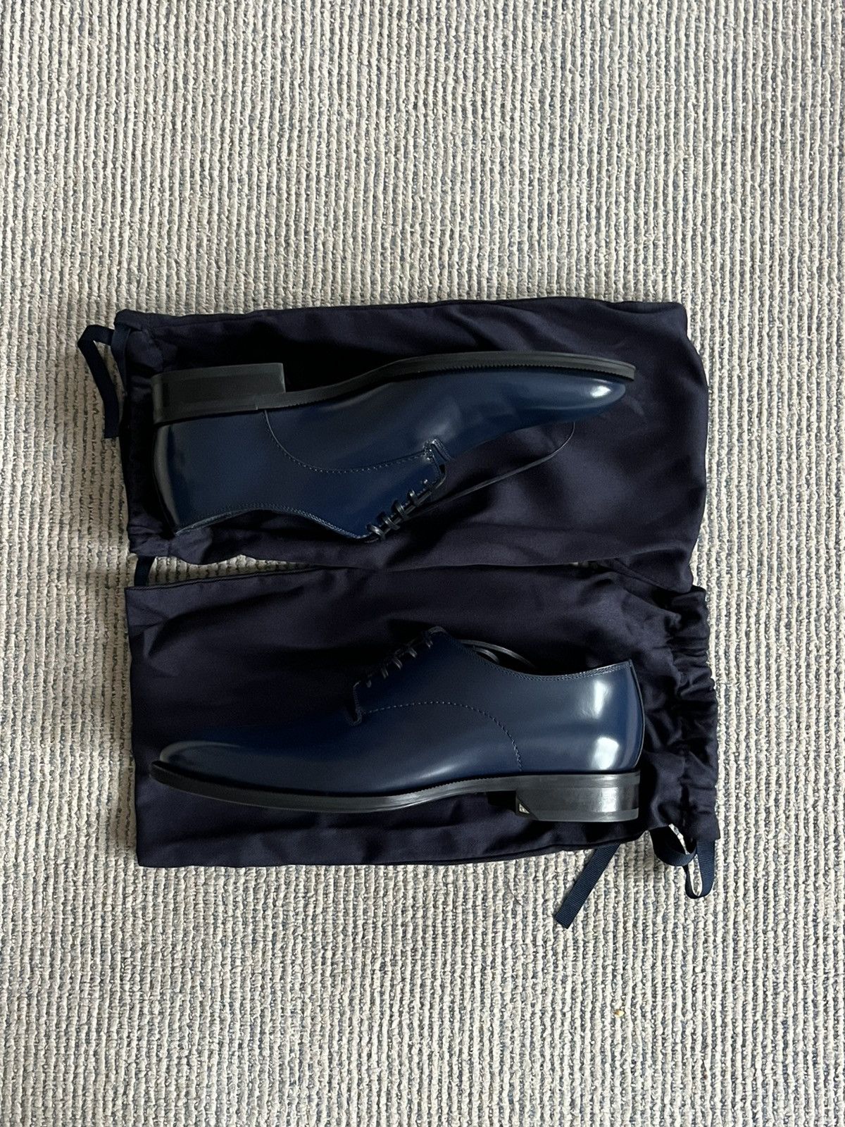 Dior Dark Blue Leather Dress Shoes Size US 7 / EU 40 - 1 Thumbnail