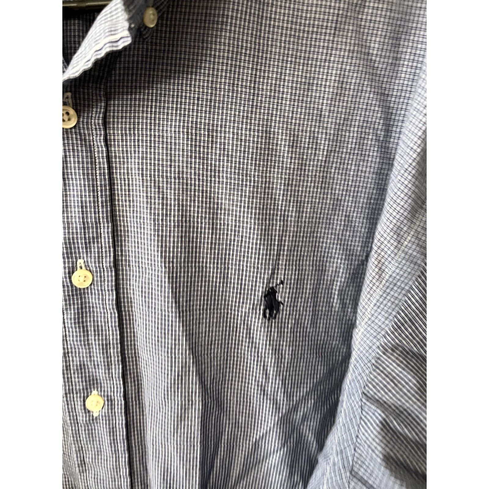 Ralph Lauren Ralph Lauren Shirt Adult 17 Button Down Long Sleeve Blue Plaid Yarmouth Mens Size US XL / EU 56 / 4 - 3 Thumbnail