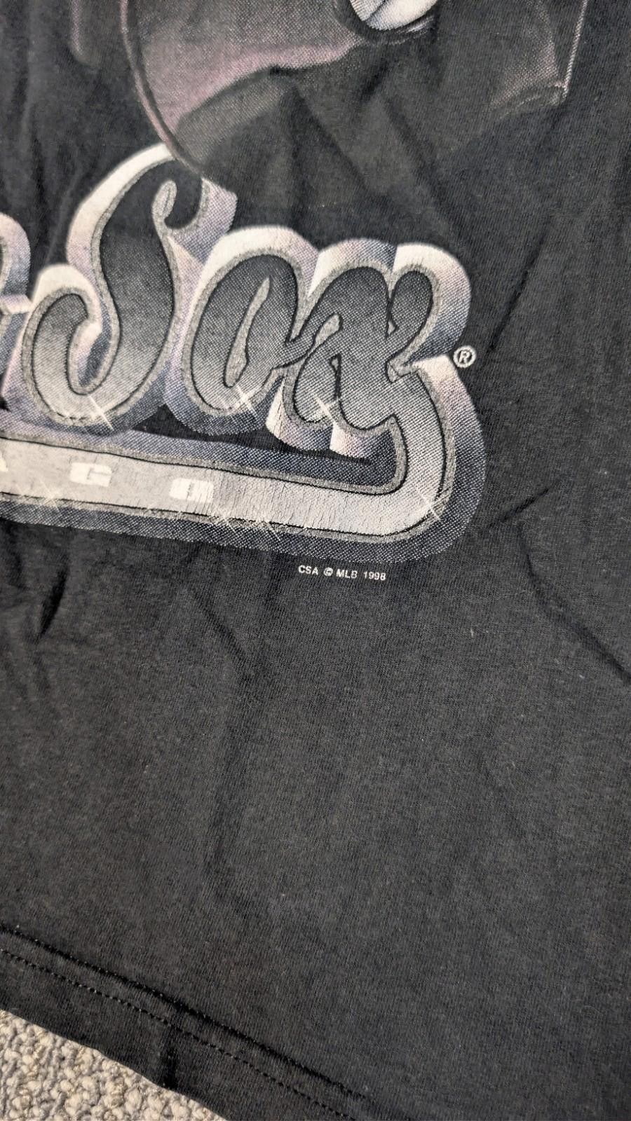Salem Sportswear Vintage 1998 Chicago White Sox Helmet Black Shirt CSA MLB L Size ONE SIZE - 5 Thumbnail