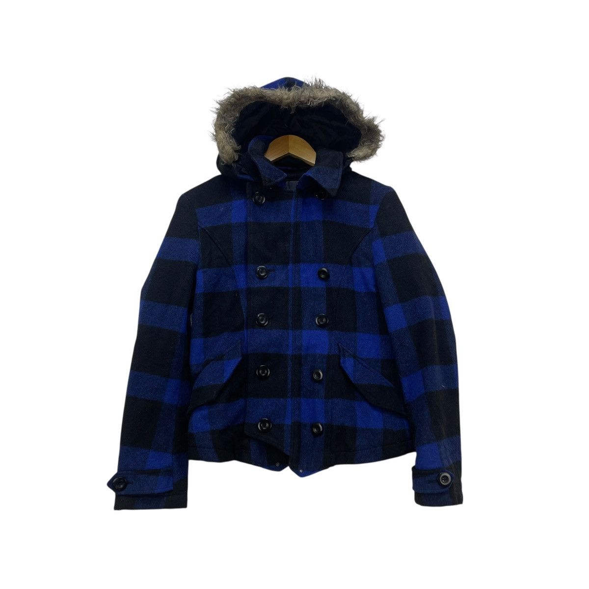 Le Grande Bleu (L.G.B.) 💥Japanese Brand PPFM Faux Fur Plaid Jacket Size S / US 4 / IT 40 - 1 Thumbnail