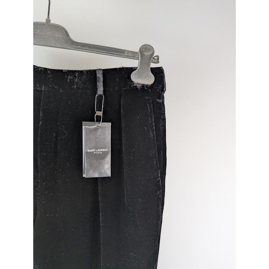 Saint Laurent Paris o1rshd1 Shimmering Velvet Pants in Black Size US 32 / EU 48 - 4 Thumbnail