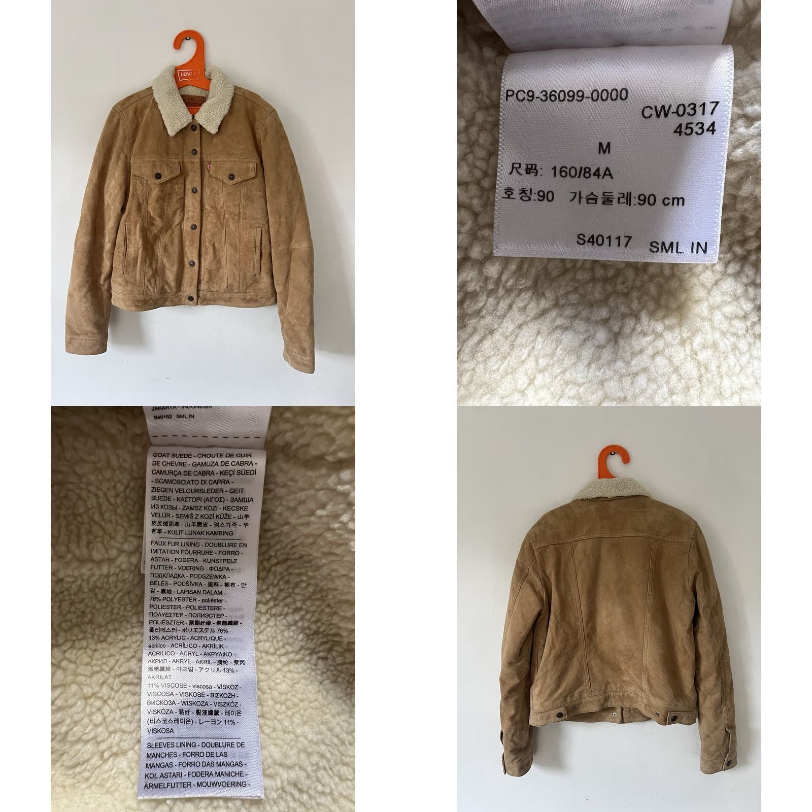 Levi's VINTAGE Levi's Suede Trucker Jacket M Sherpa Fleece Special Ltd Edition Leather LNWOT Beige Women Regular Jacket Mens Womens Size M / US 6-8 / IT 42-44 - 10 Thumbnail