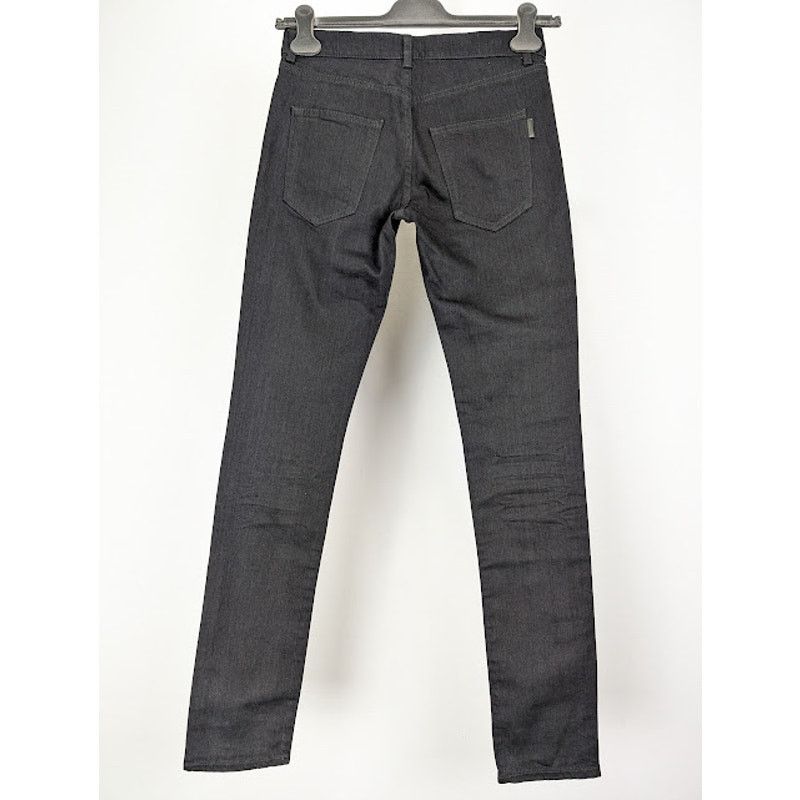 Saint Laurent Paris o1rshd1 SK 5P Low Wash Jeans in Worn Black Size US 27 - 11 Thumbnail