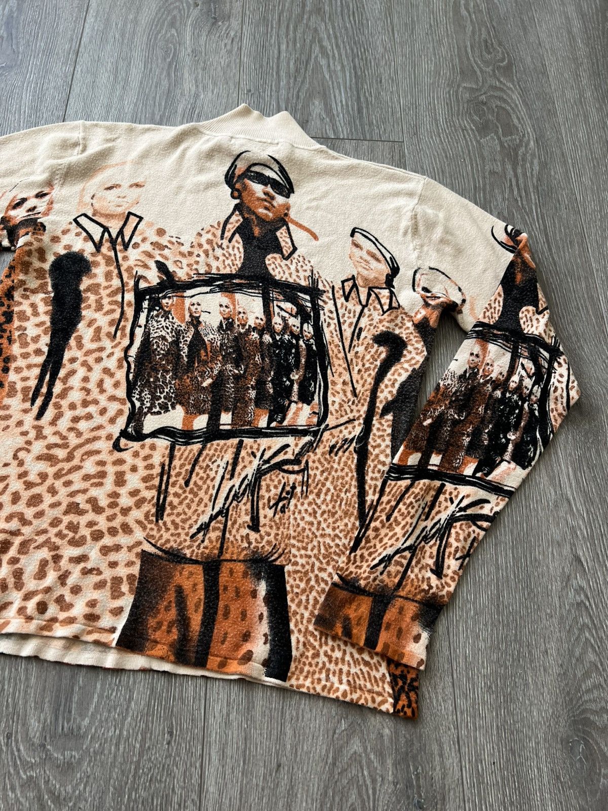 Japanese Brand Vintage XFN Leopard Graphic Print Knit Jumper JPG Style Size L / US 10 / IT 46 - 13 Thumbnail
