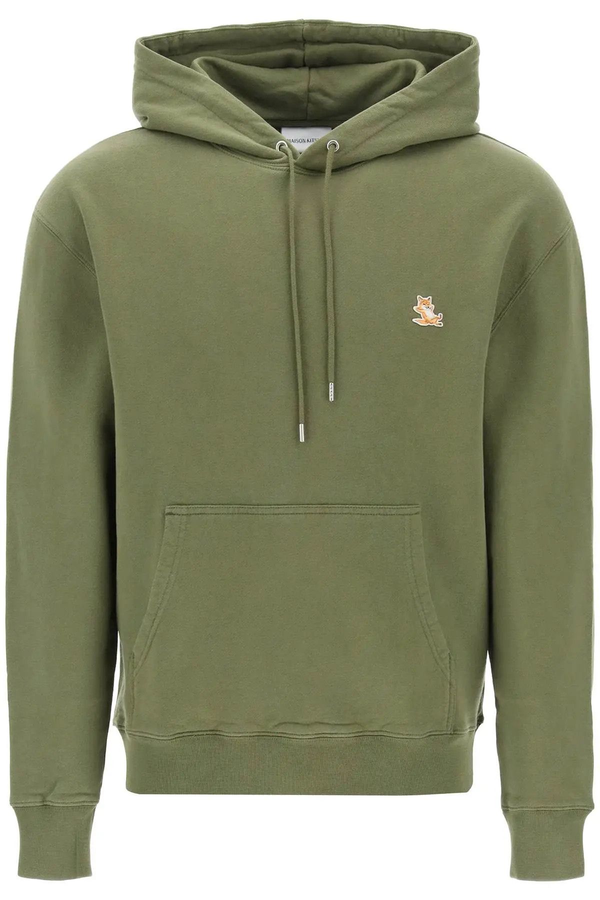 image of Maison Kitsune O1S22I1N0324 Chillax Fox Hooded Sweatshirt In Green, Men's (Size Small)