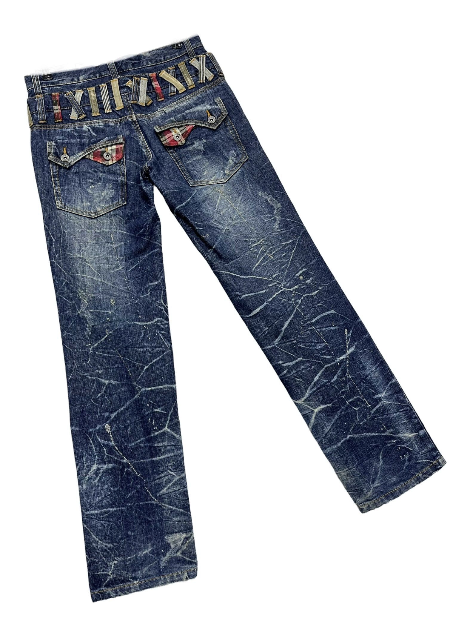 Vintage 🔥ANTFUI Punk Double Waist Claw Mark Whisker Denim Size US 30 / EU 46 - 6 Thumbnail