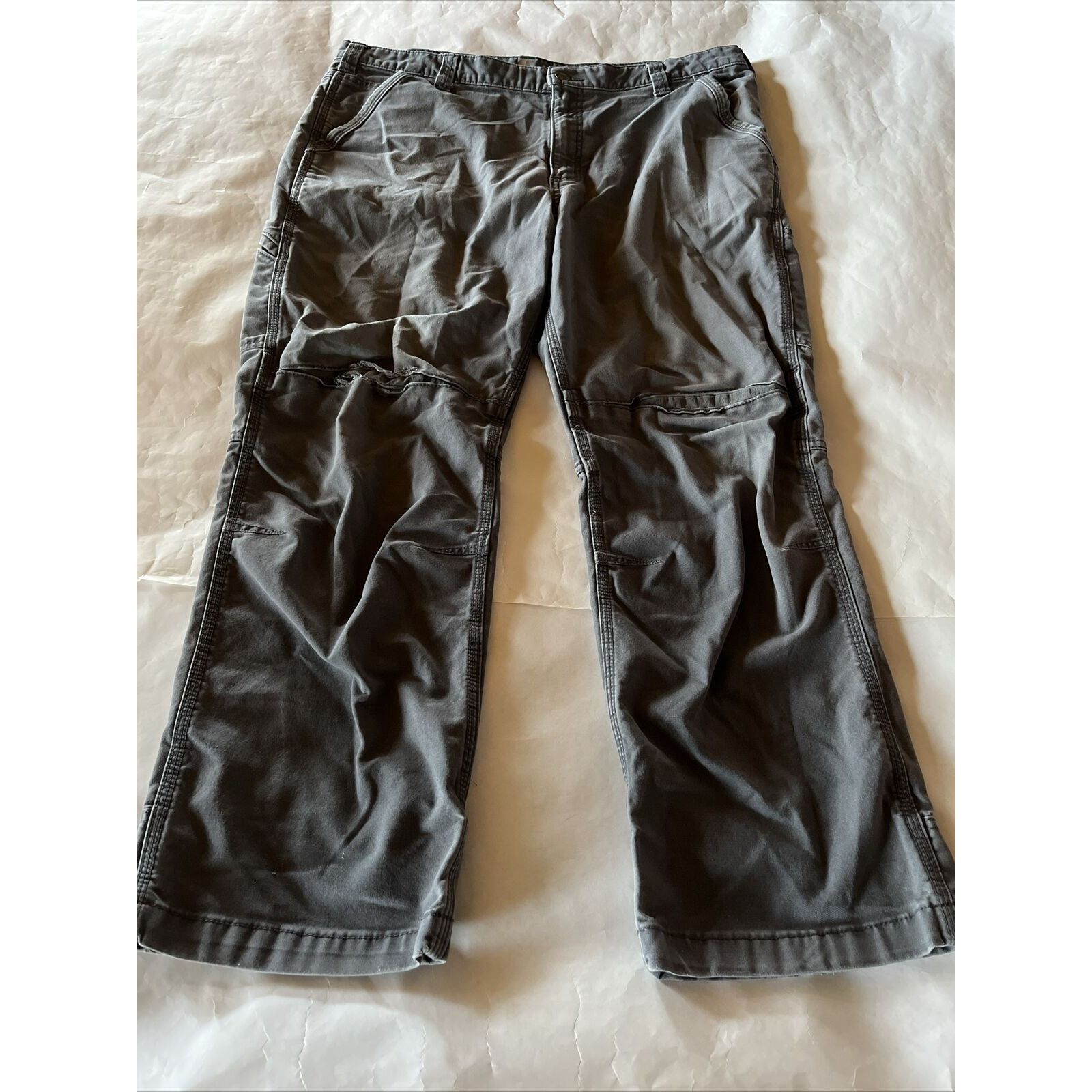 Carhartt Carhartt Pants Mens 34x28 Gray Canvas Carpenter Relaxed Fit Size US 34 / EU 50 - 7 Thumbnail