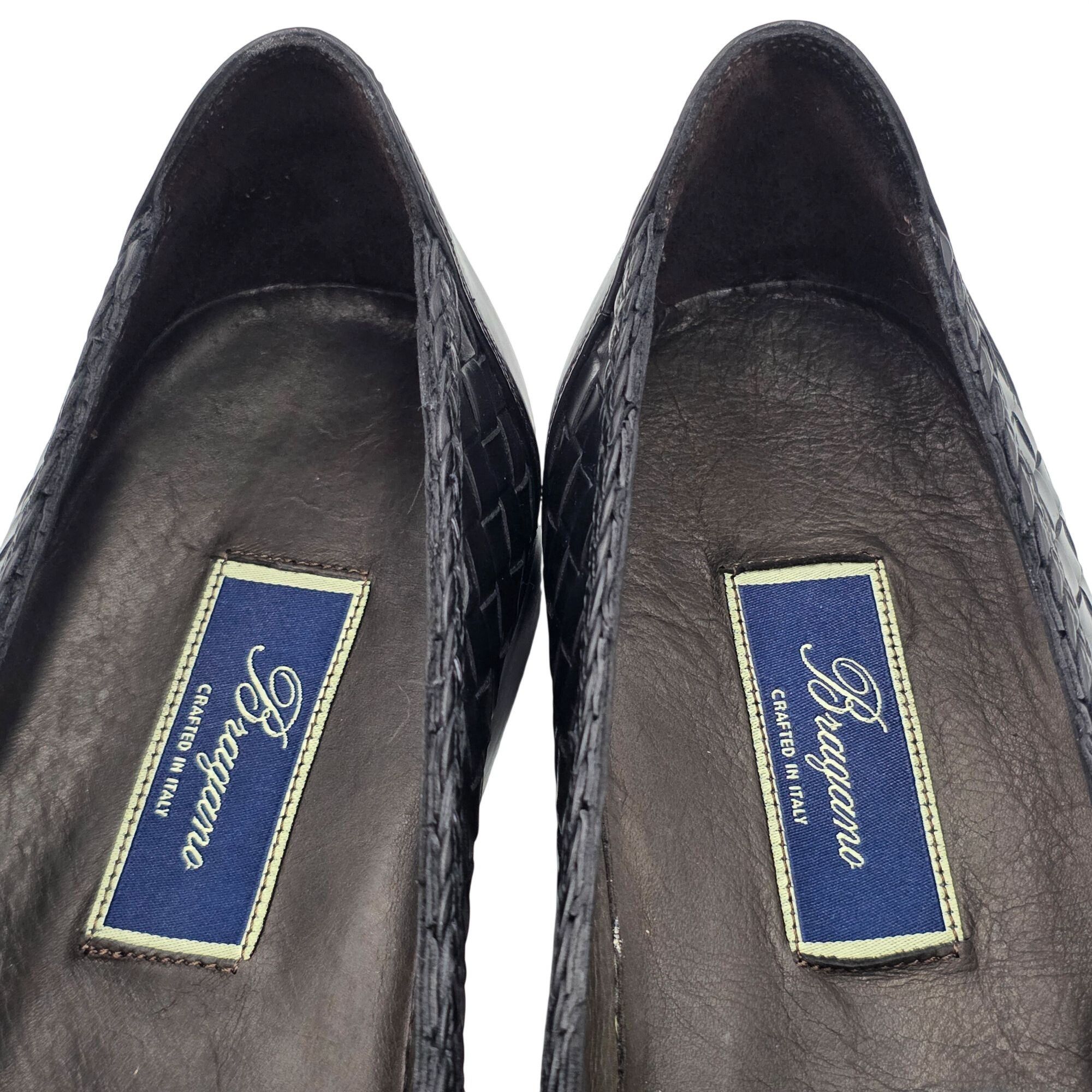 Bragano NEW Vintage Bragano Italy Black Woven Leather Tassel Loafer Size US 10 / EU 43 - 7 Thumbnail